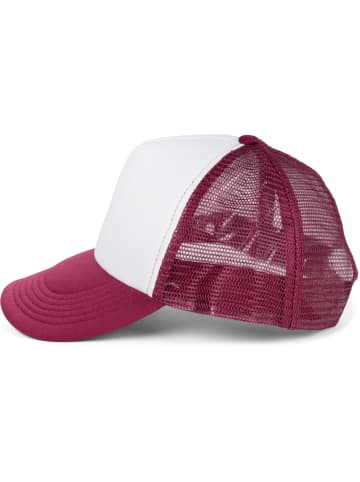 styleBREAKER Mesh Cap in Weiß-Bordeaux-Rot