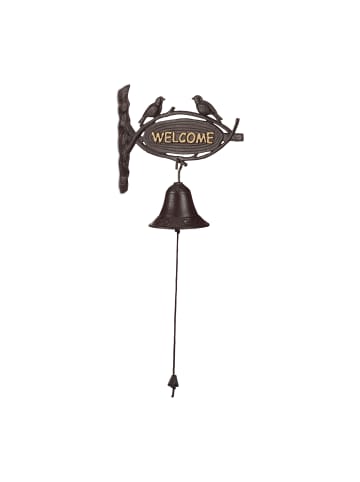 relaxdays 2 x Türglocke "Welcome" in Dunkelbraun