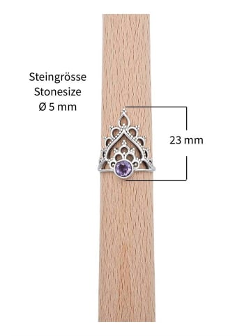 mantraroma 925er Silber - Ringe mit Amethyst facettiert