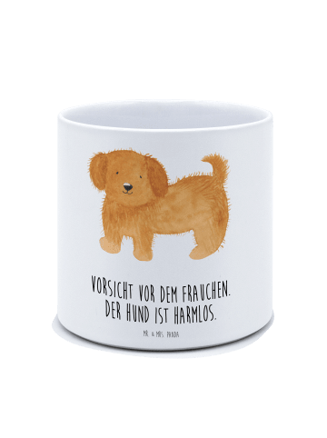 Mr. & Mrs. Panda Pflanzenkübel groß Hund Flauschig mit Spruch in Weiß