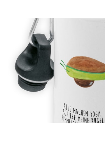 Mr. & Mrs. Panda Kindertrinkflasche Avocado Yoga mit Spruch in Weiß