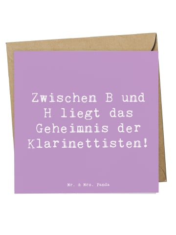Mr. & Mrs. Panda Einladungskarte Spruch Klarinette Geheimnis mit... in Lavendeltraum