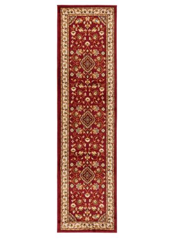 KADIMA DESIGN Orientteppich Bordüre floral klassischer Wohnzimmer-Teppich in Rot