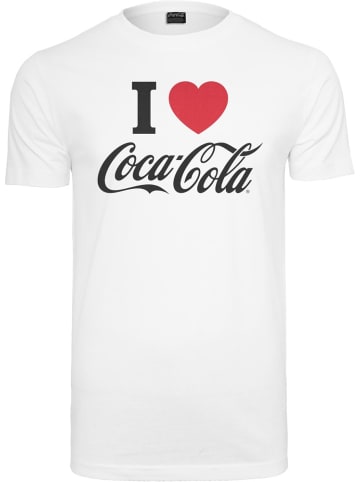 Merchcode T-Shirt "Coca Cola I Love Coke Tee" in Weiß