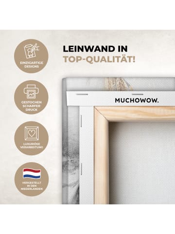 MuchoWow Leinwand bilder Abstrakte Kunst weiß gold (BxH)
