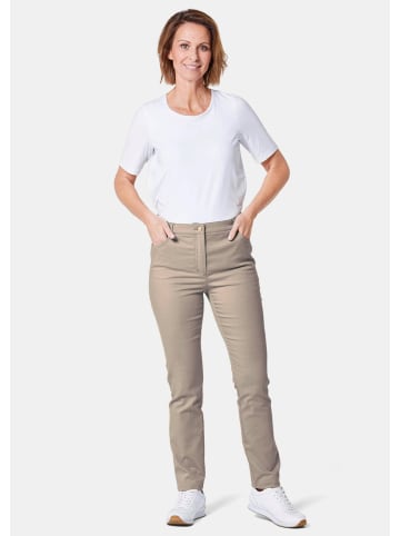GOLDNER Kurzgröße:  Freizeithose mit Teildehnbund in beige