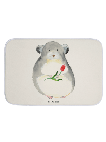 Mr. & Mrs. Panda Badteppich Chinchilla Blume ohne Spruch in Weiß