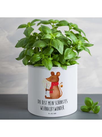 Mr. & Mrs. Panda Pflanzenkübel groß Maus Weihnachten mit Spruch in Weiß