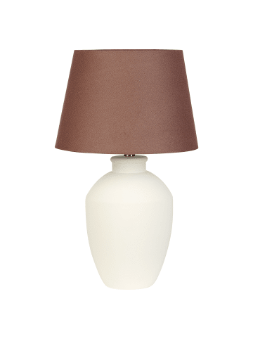 Beliani Tischleuchten ARCOS in Weiß/Braun - (W) 33 x (H) 55 x (L) 33 cm