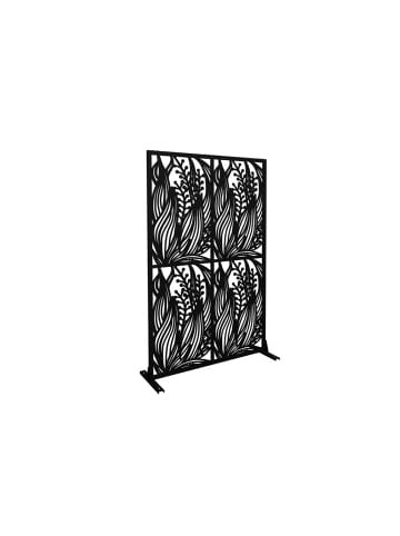 relaxdays Sichtschutz "Blätter" in Schwarz - (B)115 x (H)183 x (T)40 cm