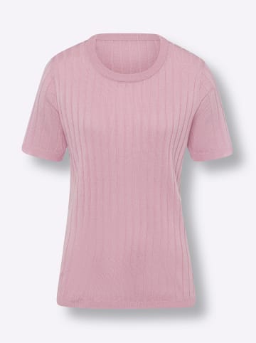 Sieh an! Kurzarm-Pullover in rosé