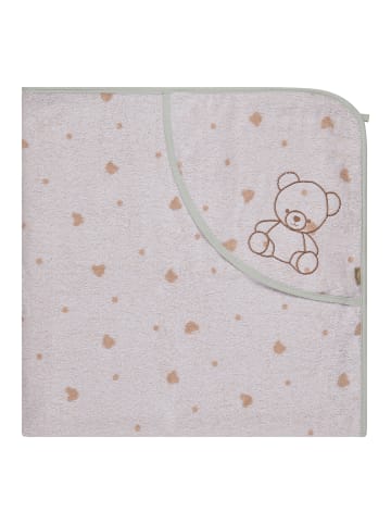 Sterntaler Kapuzenbadetuch 100x100 cm BÄR Bo in weiß