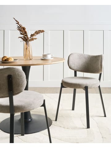 Beliani 2er-Set Esszimmerstuhl BRONTE in Beige/Schwarz