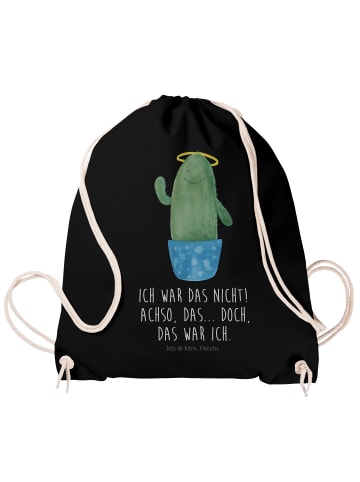 Mr. & Mrs. Panda Jutebeutel Kaktus Heilig mit Spruch in Schwarz