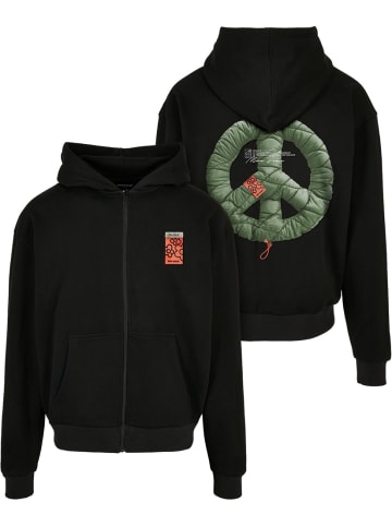 Mister Tee Hoodie "Puffer Peace Heavy Oversize Zip Hoody" in Schwarz