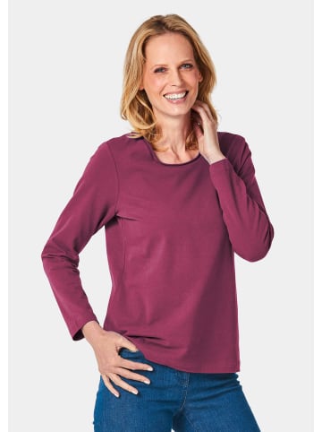 GOLDNER Kurzgröße:  Shirt T-Shirt mit Rundhals in sangria