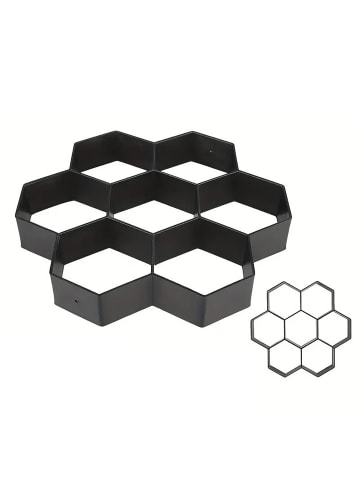 relaxdays 2 x Pflasterform "Bienenwabe" in Schwarz - (B)30 x (T)30 cm