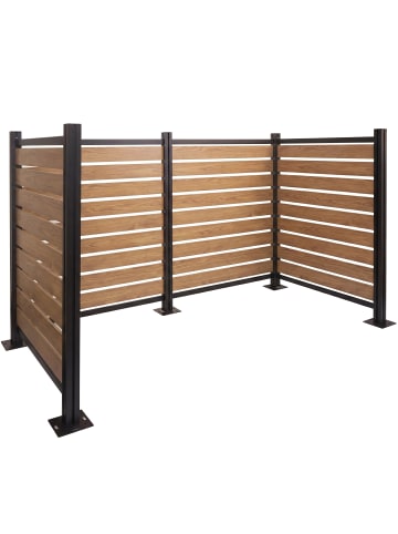 MCW Alu Mülltonnen-Zaun K57 erweiterbar, Hellbraun