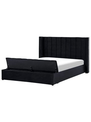 Beliani Doppelbett NOYERS in Schwarz - (W) 210 x (H) 132 x (L) 247 cm