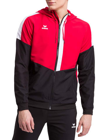 erima Squad Tracktop Trainingsjacke mit Kapuze in rot/schwarz/weiss