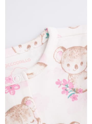 Coccodrillo Strampler mit Füßen in ecru