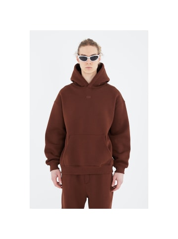 Megaman Oversize Fit Basic Hoodie in Braun