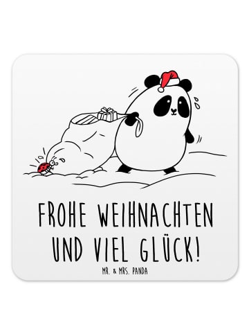 Mr. & Mrs. Panda Untersetzer Panda Weihnachten mit Spruch in Weiß