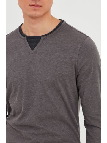 BLEND Langarmshirt BHLeonas 20711586ME Longsleeve mit Double-Layer-Optik in Grau