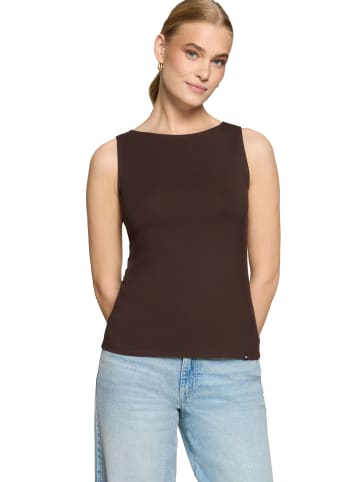 Zero  Basic Shirt mit U-Boot-Ausschnitt in Chocolate Plum