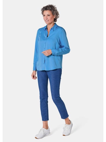 GOLDNER Kurzgröße:  Hemdbluse Hemdbluse mit durchgehender Knopfleiste in riviera