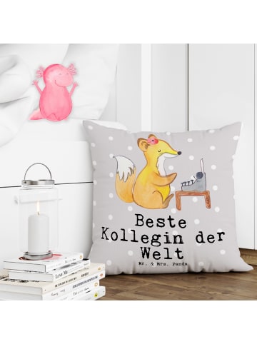 Mr. & Mrs. Panda Kopfkissen Fuchs Beste Kollegin der Welt mit Sp... in Grau Pastell