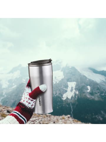 Thermobecher in Silber/ Schwarz - 400 ml