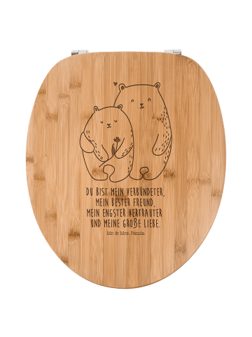 Mr. & Mrs. Panda Toilettendeckel Bären Liebe mit Spruch in Transparent