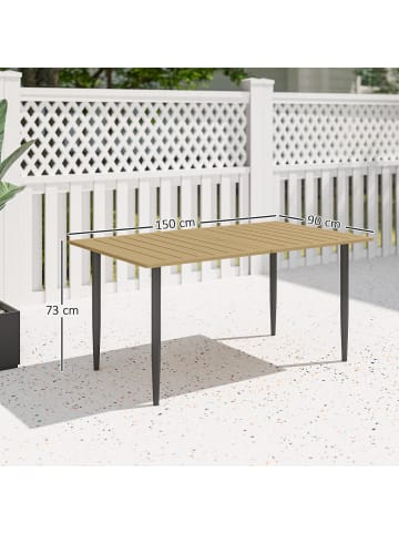 Outsunny Gartentisch,150L x 90B x 73H cm,Braun