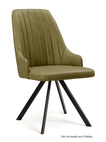 58 aufm Kessel ESSZIMMERSTUHL (8er-Set) Deina 52x91x60 Schwarz/Olivgrün