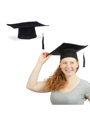 relaxdays 10 x Doktorhut in Schwarz