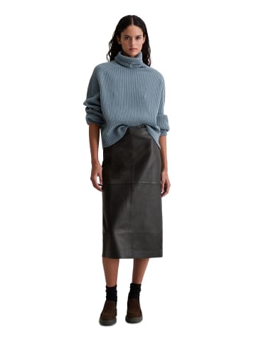 Marc O'Polo Gerippter Rollkragen-Pullover loose in Slate Blue