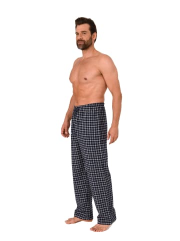 NORMANN Flanell Schlafanzug Hose kariert Baumwolle - 70216 in grau
