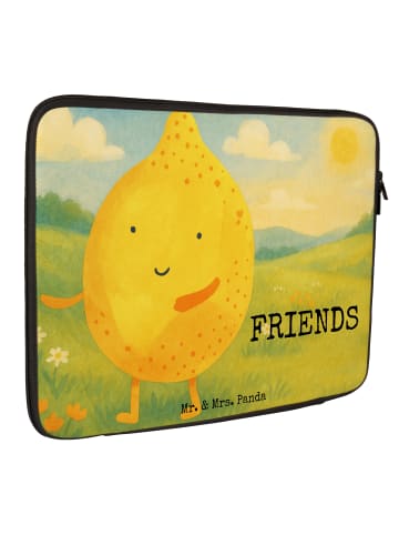 Mr. & Mrs. Panda Laptoptasche Beste Freunde Zitrone Design mit S... in Weiß