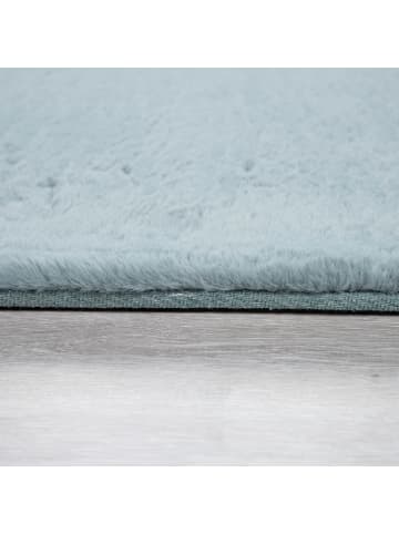 KADIMA DESIGN Hochflor Teppich Unifarben schmutzabweisend in Türkis