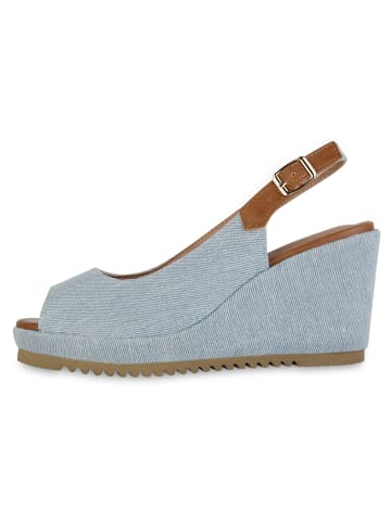 VAN HILL Keilsandaletten Christine in Hellblau Denim