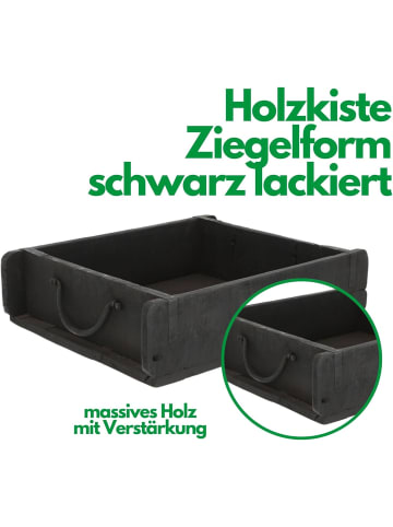Novaliv Novaliv Holzkiste Vintage Schwarz 30 x 25 x 8 cm Alte Ziegelform Holz in Schwarz