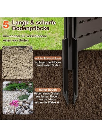 COSTWAY Gartenzaun 2-teilig in Braun
