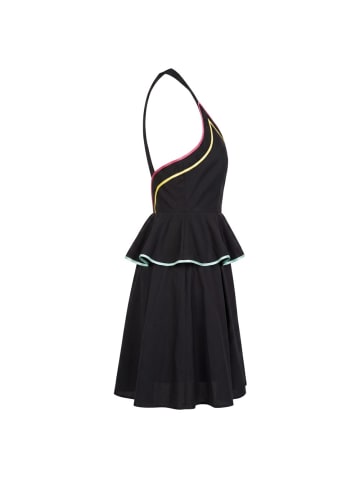 Schwarz Baumwolle Damen Kleid