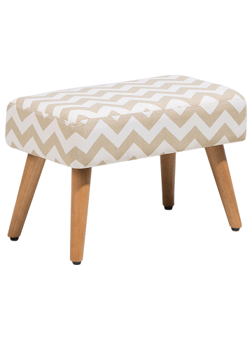 Beliani Hocker TAKOMA in Beige/Weiß/Braun - (W) 50 x (H) 35 x (L) 30 cm