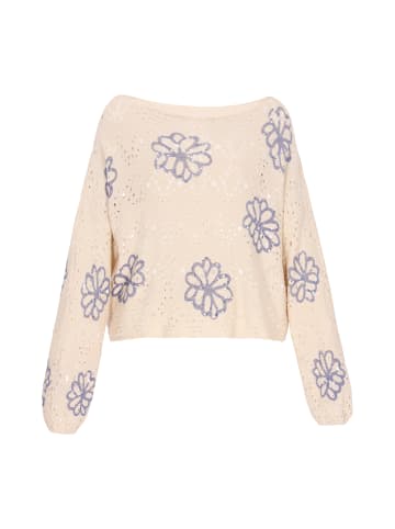 Swirly Women Sweater in Beige