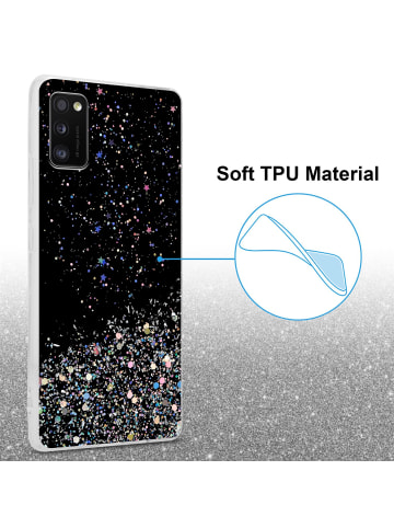 cadorabo Hülle für Samsung Galaxy A41 Glitter in Schwarz mit Glitter