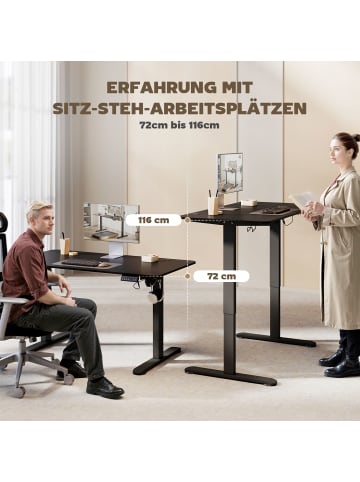 Vinsetto Schreibtisch-140L x 70B x 72-116H cm-Schwarz