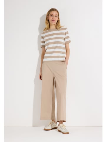 More & More Heavy Jersey-Shirt, gestreift, boxy in beige/offwhite