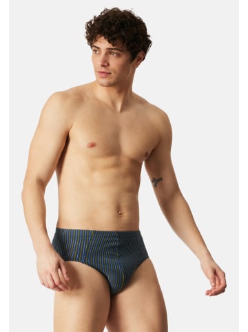 Schiesser Mini Slip / Unterhose 95/5 Essentials - Organic Cotton in Dunkelblau / grün